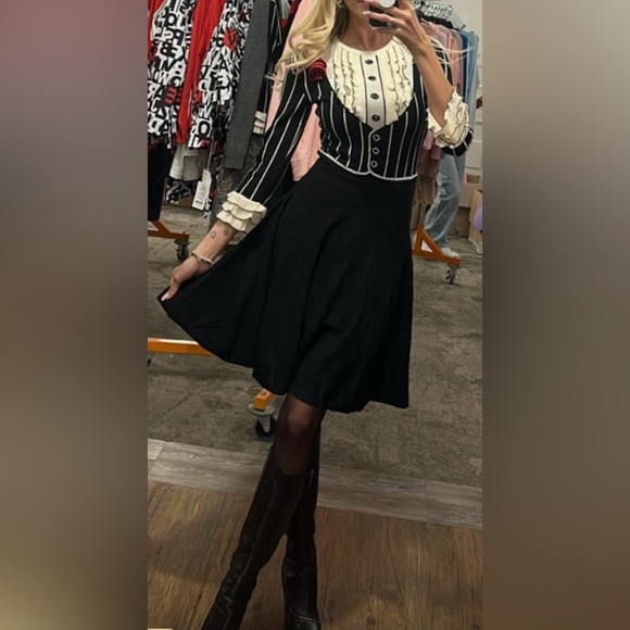 Moschino tuxedo-effect wool knitted dress - Picture 2 of 5